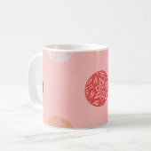 Polka dots seamless pattern. Mosaic of ethnic figu コーヒーマグカップ (正面左)