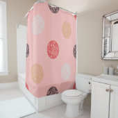 Polka dots seamless pattern. Mosaic of ethnic figu シャワーカーテン (インサイチュ)