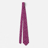 Polka dots white and purple Neck Tie ネクタイ (裏面)