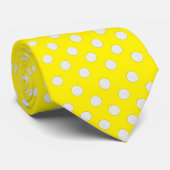 Polka dots white and yellow ネクタイ (ロール)