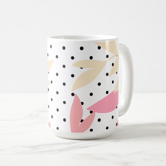 Polka Pattern, 15oz Coffee Mug コーヒーマグカップ (正面右)