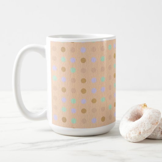 Polka Pattern, 15oz Coffee Mug コーヒーマグカップ (ドーナツ)