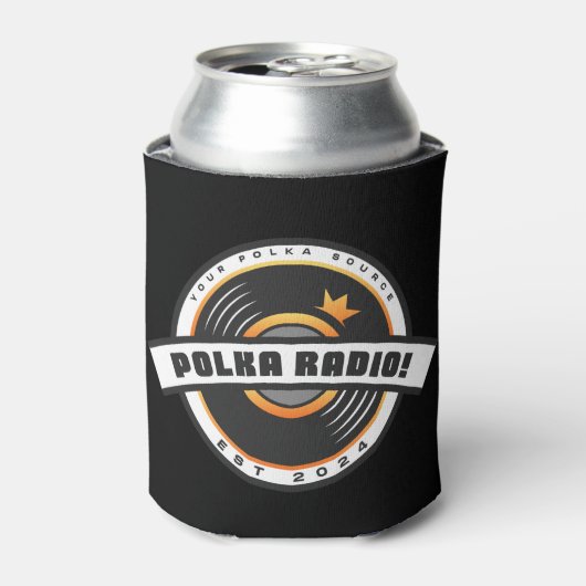 Polka Radio Can Koozie 缶クーラー (缶正面)