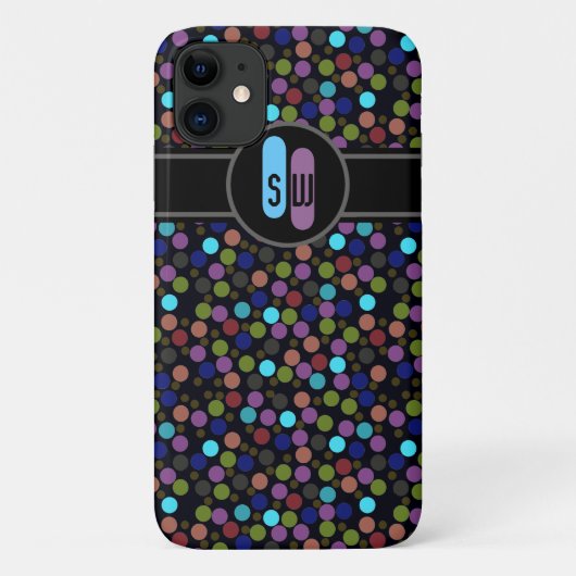 polkadots, label and initials Case-Mate iPhoneケース (裏面)