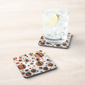 Polks Dot Tiger Hot orange and Black Print コースター (右側)