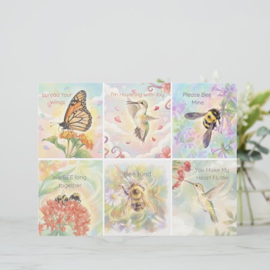 Pollinator Classroom Valentines - 6 per Sheet レターヘッド (スタンド正面)