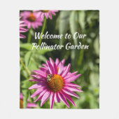 Pollinator Garden Floral Soft Fleece Throw フリースブランケット (正面)