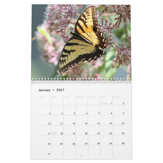 Pollinators カレンダー (1月 2027)
