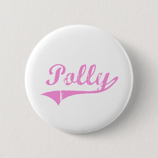 Pollyのクラシックなスタイルの名前 缶バッジ (正面)
