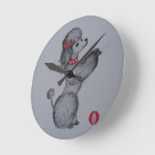 Pollyプードル ラウンド壁時計 (傾斜)