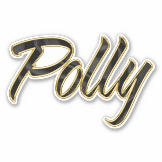 Polly black gold Lettering Aufkleber Sticker シール (正面)