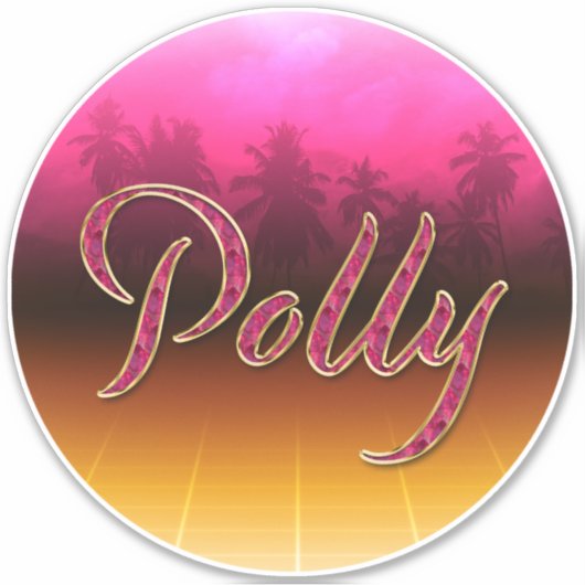 Polly Vorname Name golden pink Aufkleber Sticker シール (正面)