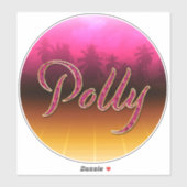 Polly Vorname Name golden pink Aufkleber Sticker シール (シート)