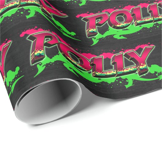 Polly Vorname Name Graffiti red green ラッピングペーパー (ロールコーナー)