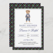 Polo Bear Boy Classic Preppy Baby Shower 招待状 (正面/裏面)