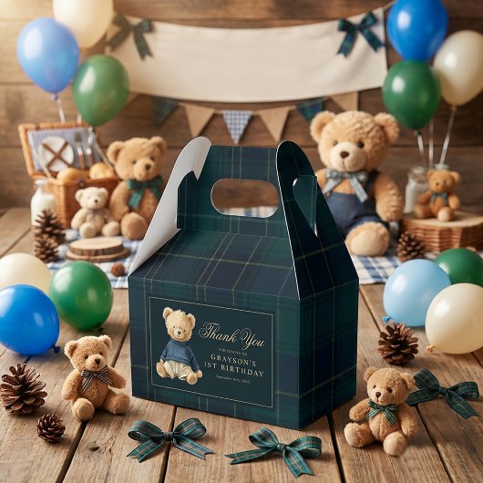 Polo Bear First Birthday Thank You フェイバーボックス