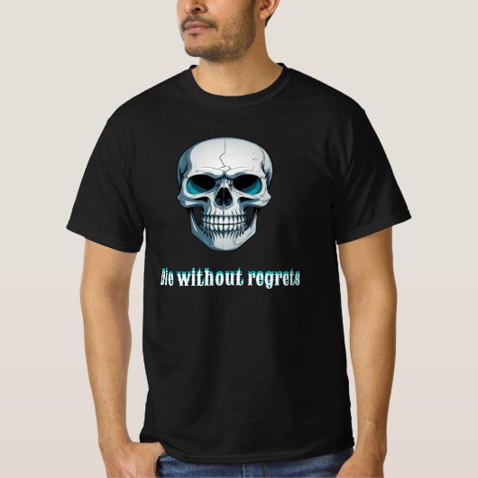 Polo de hombre negro diseño de calavera tシャツ (正面)