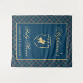 Polo Equestrian Classic Plaid Baby Shower Backdrop タペストリー (正面(横))