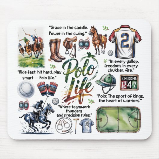 Polo Life Illustrated Mousepad マウスパッド (正面)