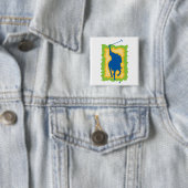 Polo Player Silhouette Modern Horseback Sports 缶バッジ (インサイチュ)