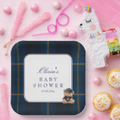 Polo Teddy Bear Baby Shower ペーパープレート (パーティー)