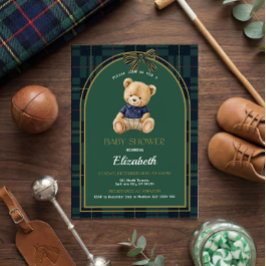 Polo Teddy Bear Baby Shower Invitation 招待状