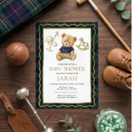 Polo Teddy Bear Baby Shower Invitation 招待状