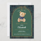 Polo Teddy Bear Baby Shower Invitation 招待状 (正面)