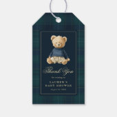 Polo Teddy Bear Baby Shower Thank You ギフトタグ (正面)