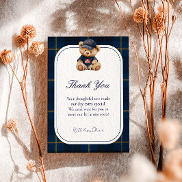 Polo Teddy Bear Baby Shower Thank You Card サンキューカード