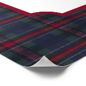 Polo Teddy Bear Tartan Plaid Baby Boy Kids Nursery ポスター (角)