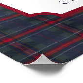 Polo Teddy Bear Tartan Plaid Baby Name Birth Stats ポスター (角)