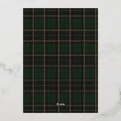 Polo Teddy Bear Tartan Preppy Baby Shower 箔招待状 (裏面)