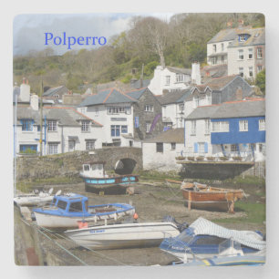 Polperroコーンウォールイギリスの干潮 ストーンコースター
