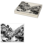 Polperro, Cornwall, England Harbor ラバースタンプ (押印)