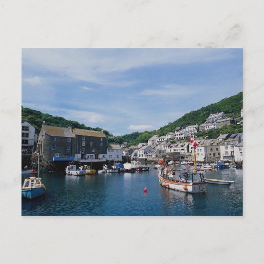 Polperro Harbor、コーンウォール、イギリス、イギリス ポストカード (正面)