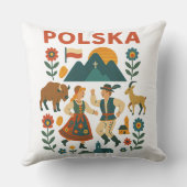 Polska Folk Mountain Flat Art クッション (裏面)