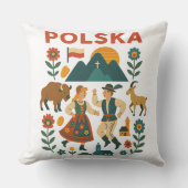 Polska Folk Mountain Flat Art クッション (正面)