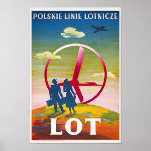 Polskie Linie Lotnicze LOT Vintageポスター ポスター