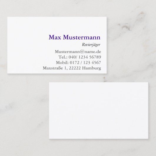 Polsterer Visitenkarten 名刺 (正面/裏面)