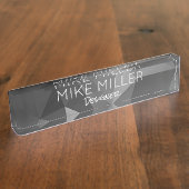 Poly Geometric NAME Designer Architect Office デスクネームプレート (側面)