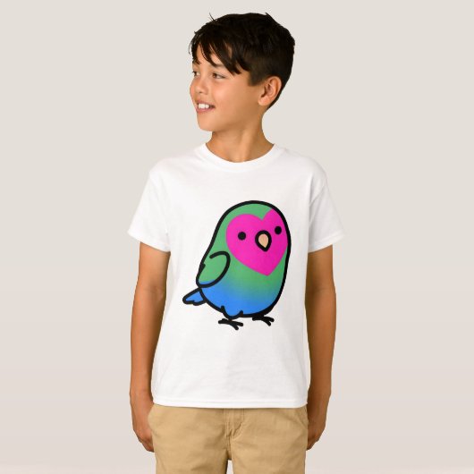"Poly Polly" Polysexual LGBT+ Pride Lovebird Tシャツ (正面フル)
