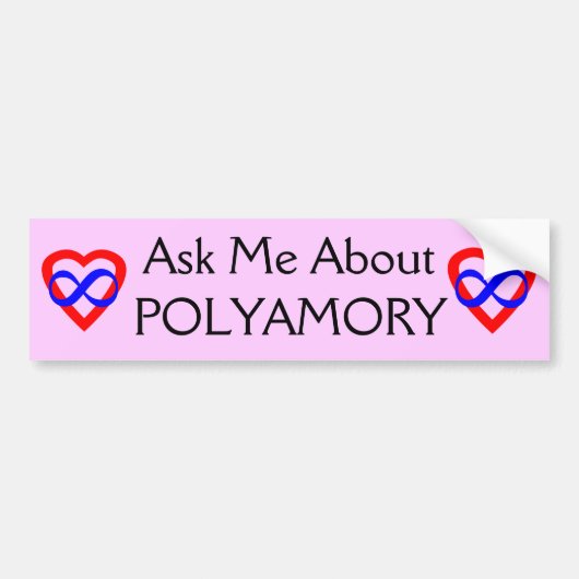 Polyamoryについて私に尋ねて下さい バンパーステッカー (正面)