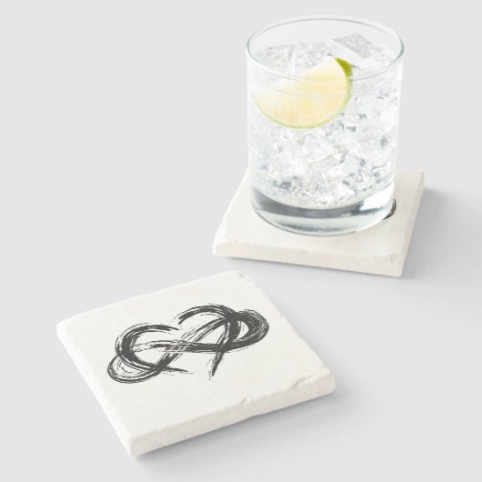 Polyamoryの記号のコースター ストーンコースター (横)