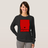Polyamoryカップルcrow鳥ブラックレッドデザイナー Tシャツ (正面フル)