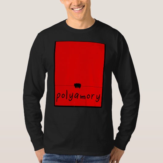 Polyamoryカップルcrow鳥ブラックレッドデザイナー Tシャツ (正面)