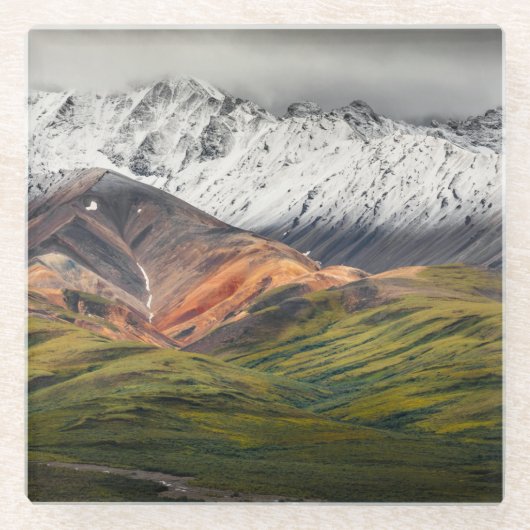 Polychrome mountain, Denali NP, Alaska ガラスコースター (正面)