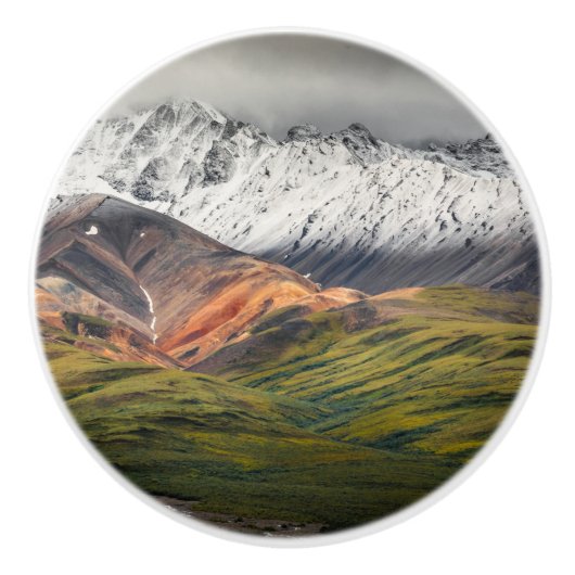 Polychrome mountain, Denali NP, Alaska セラミックノブ (正面)
