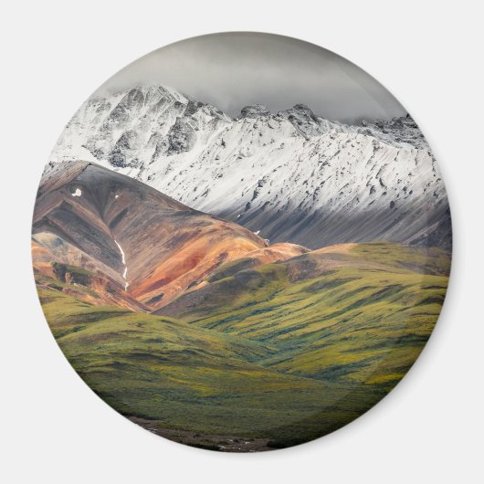 Polychrome mountain, Denali NP, Alaska マグネット (正面)