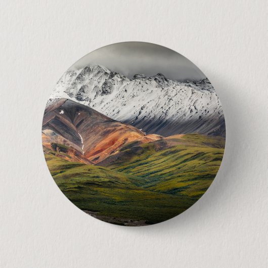 Polychrome mountain, Denali NP, Alaska 缶バッジ (正面)